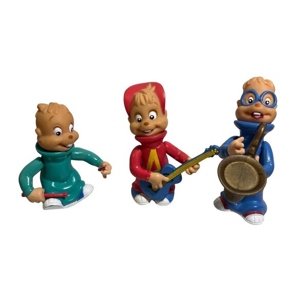 Vintage Alvin & The Chipmunks PVC Figures Rock Band Set 1991 3-Pieces READ - Picture 1 of 16